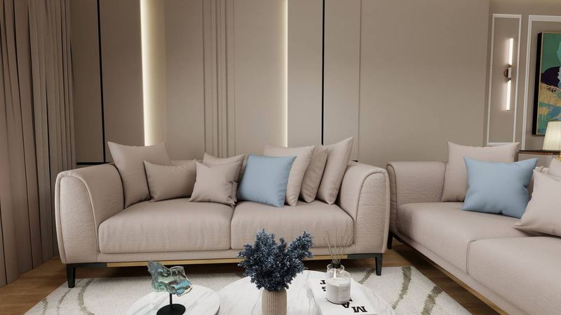 Beige living room after a deep clean